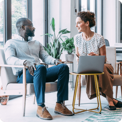 Two lawyers having a conversation about eBilling
